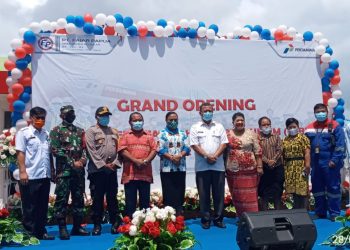 Kapolres Biak Hadir dalam Acara Grand Opening SPBU Dobo Reguler PT. Fajar Papua di Biak. (Foto: Igo/PRP)